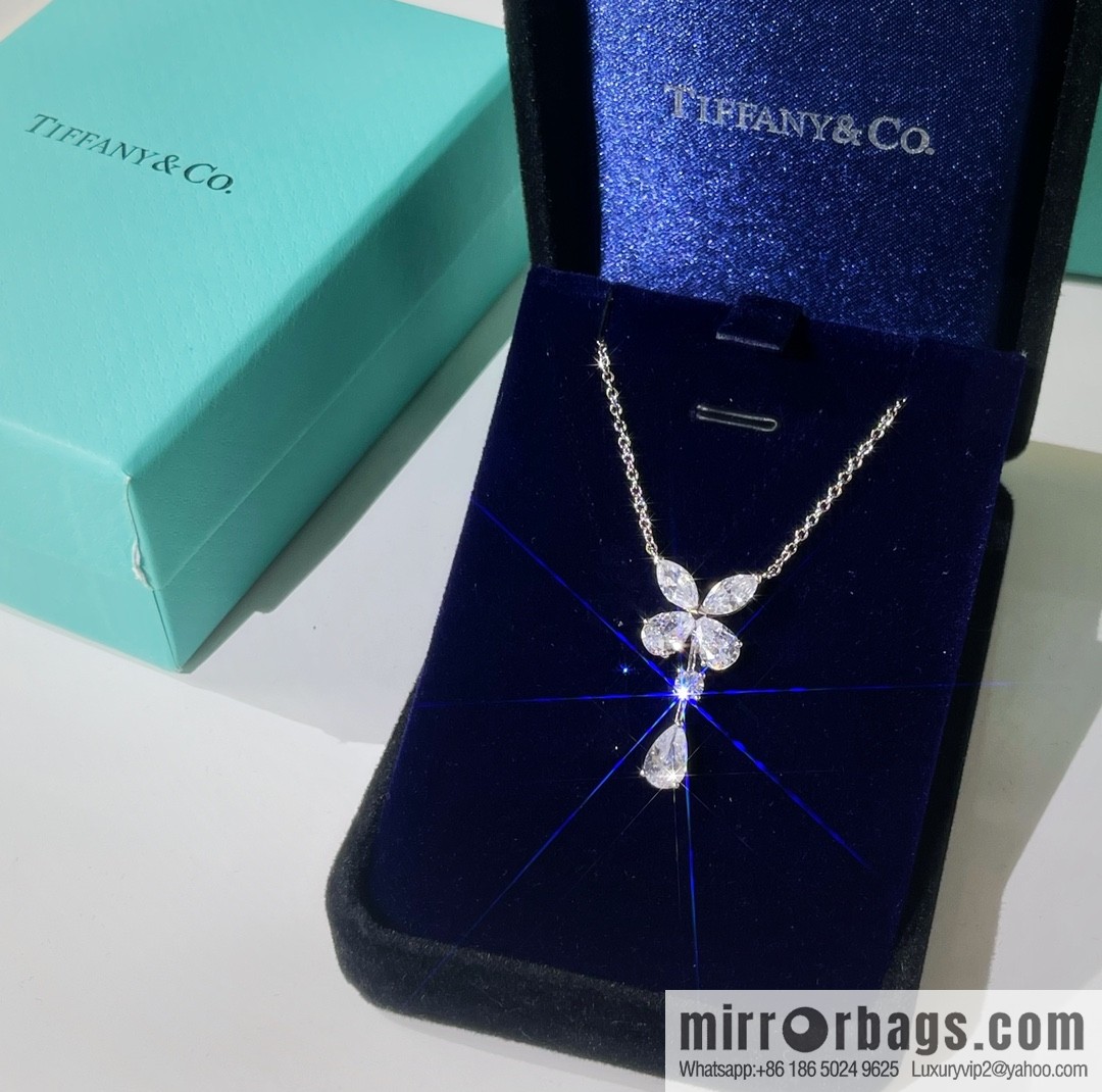 New ☑️ TIFFANY & Co. Tiffany & Co. Four-leaf clover water drop diamond necklace