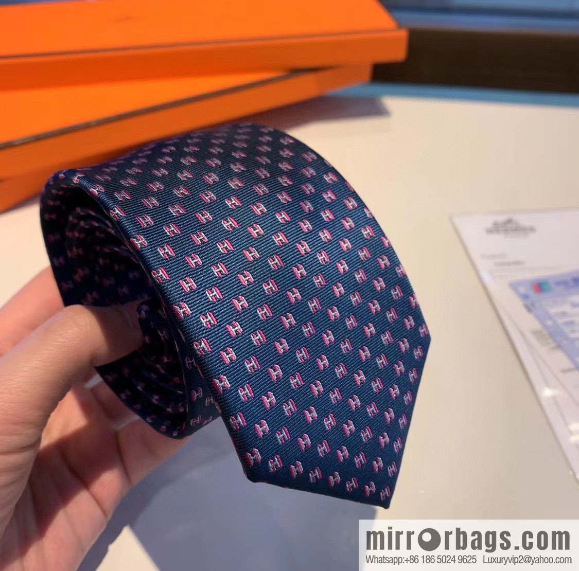 Hermes H letter men's new tie series