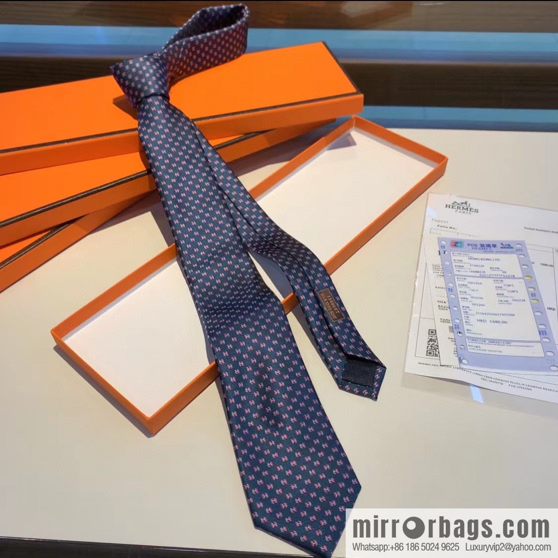 Hermes H letter men's new tie series