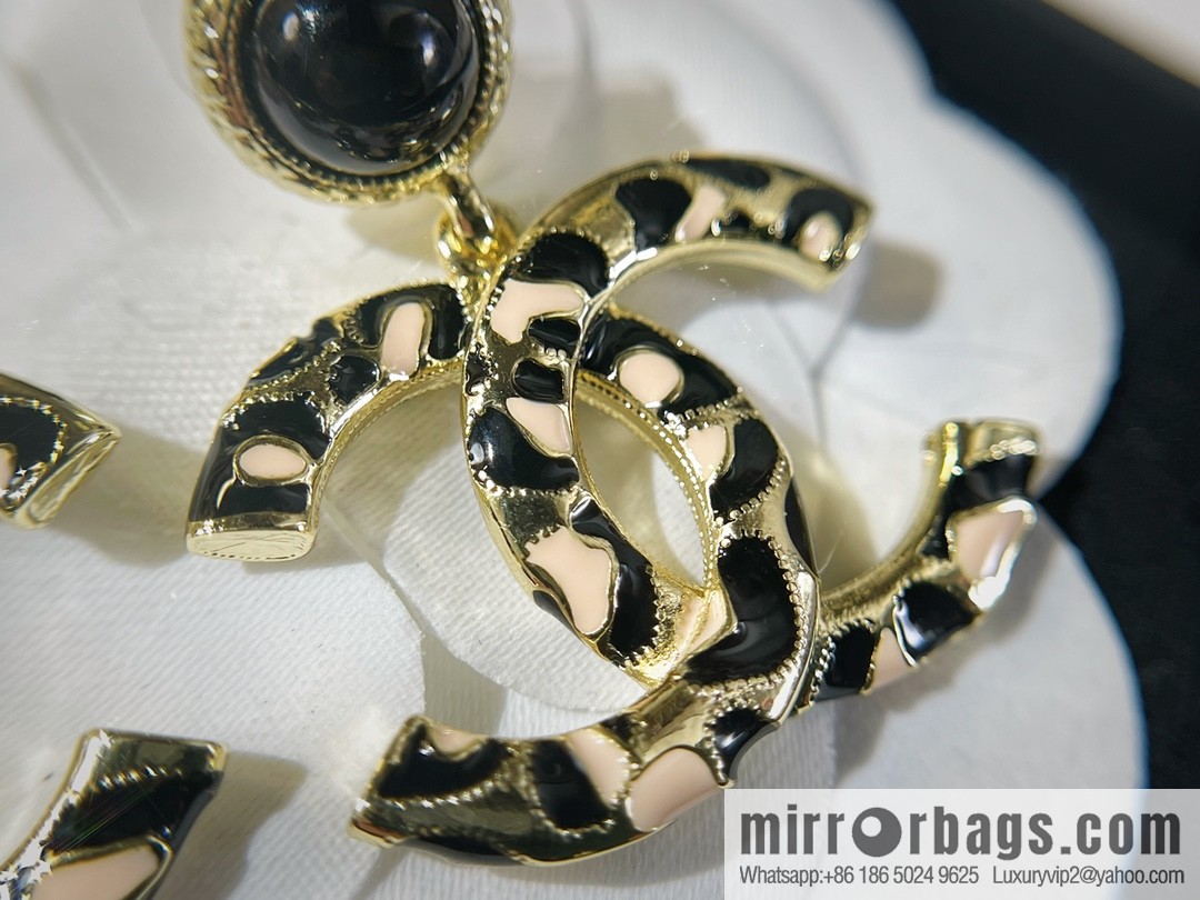 New ☑️ Chanel double c leopard print stud earrings