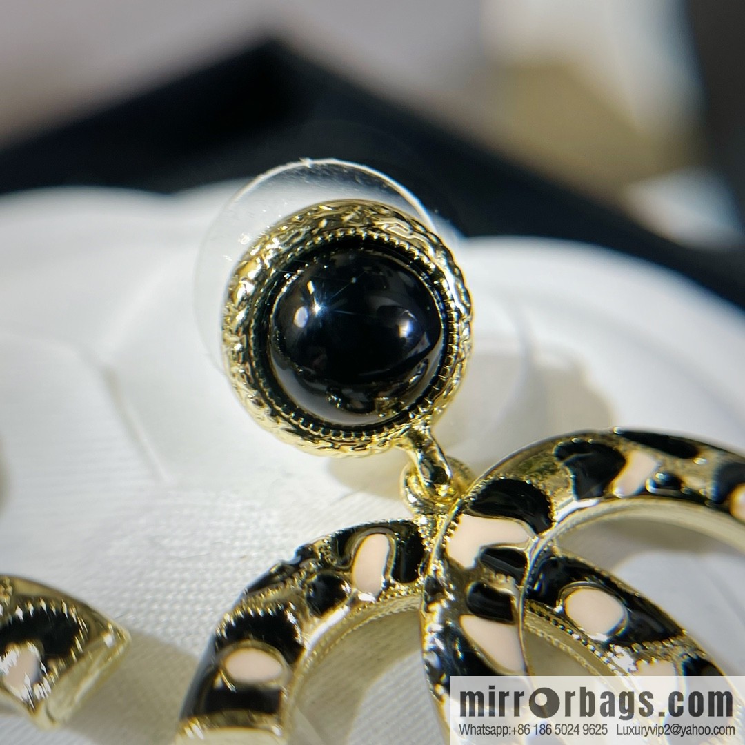 New ☑️ Chanel double c leopard print stud earrings