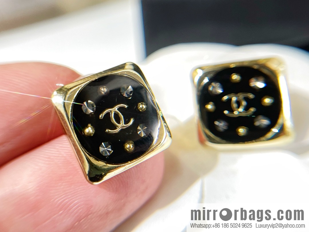 New ☑️ Chanel double c square stud earrings