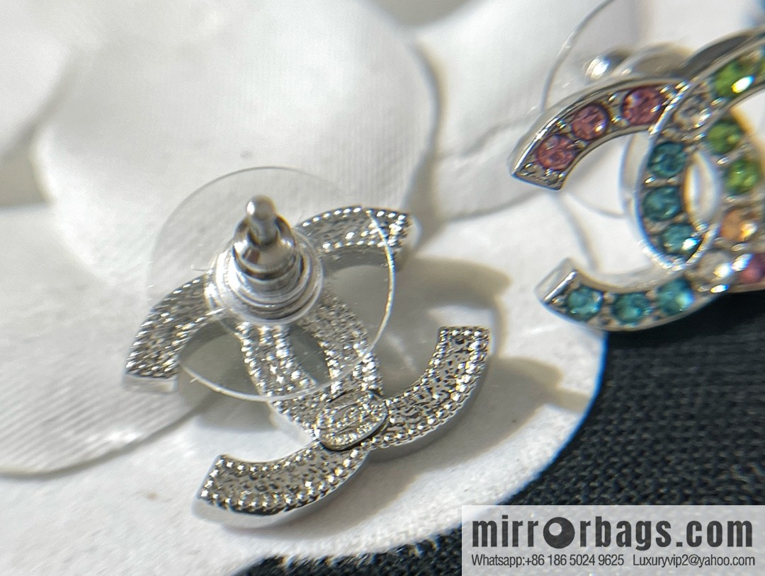 New ☑️ Chanel double c full diamond stud earrings