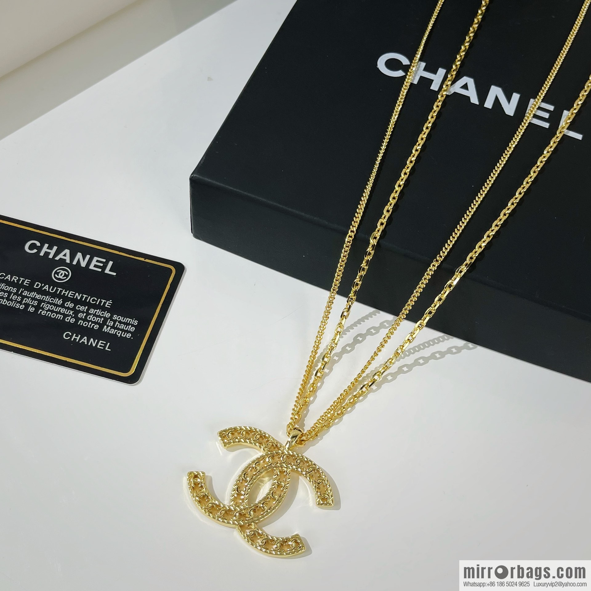 New ☑️ Chanel double layer double c cut-out necklace