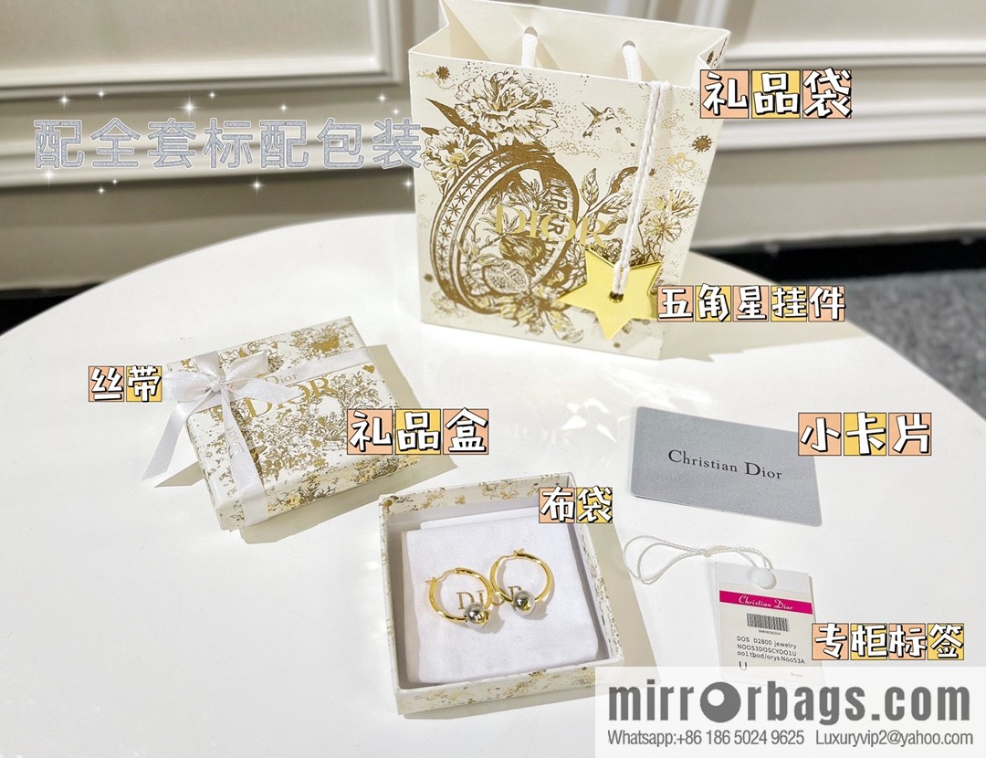 New ☑️ Dior gold CD pearl earrings