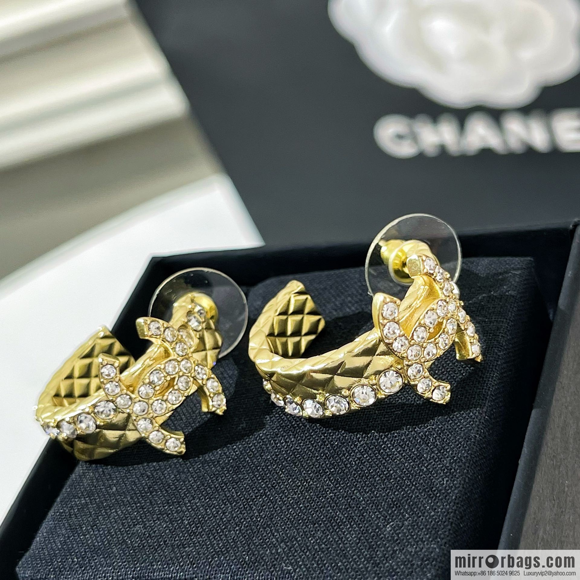 New ☑️ Chanel full diamond double c diamond stud earrings
