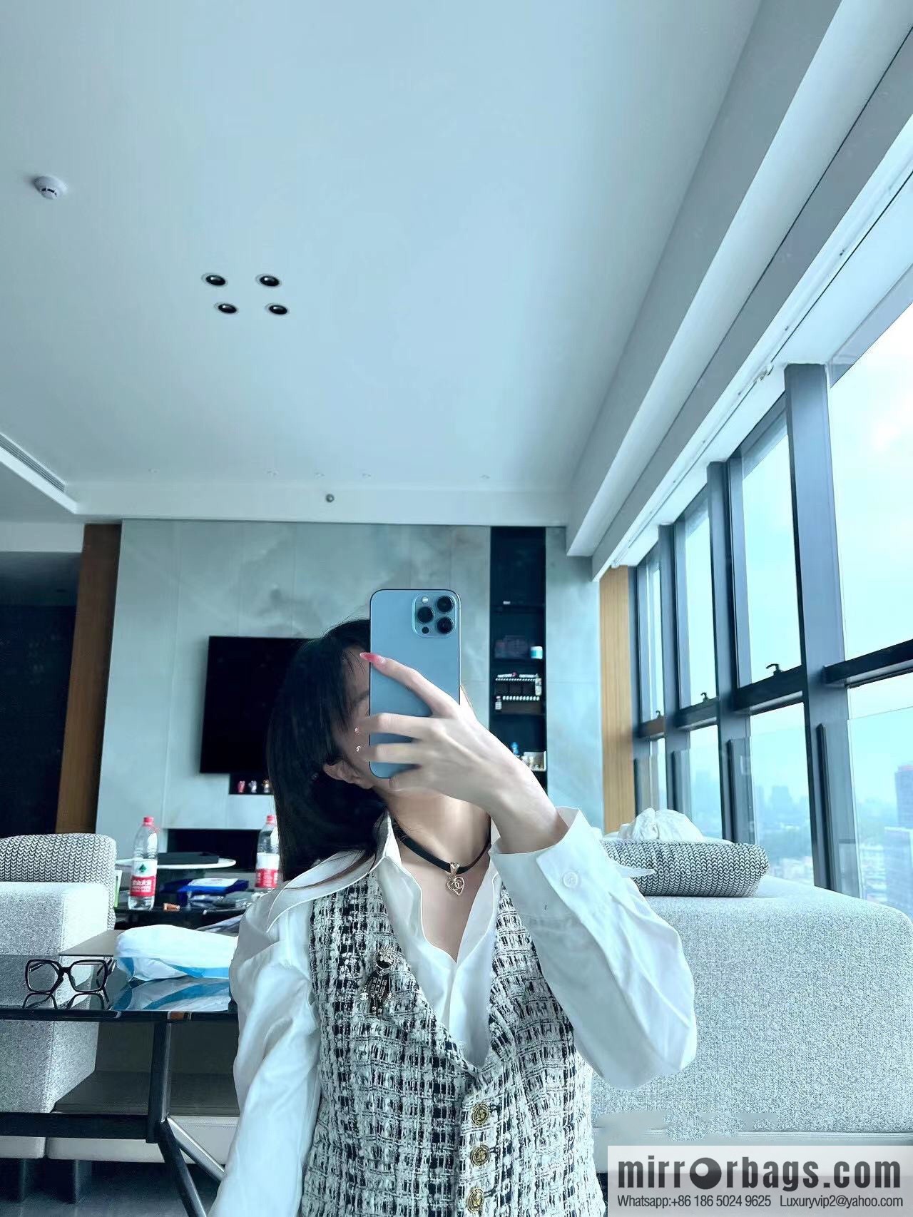 New ☑️ Chanel cut-out love double c black leather rope necklace necklace