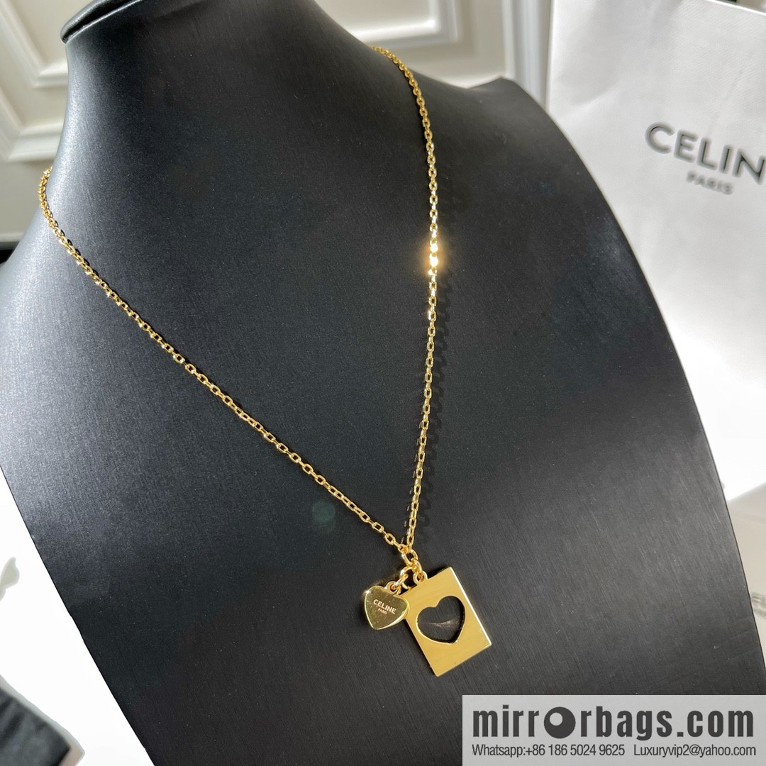Celine cut-out peach heart necklace