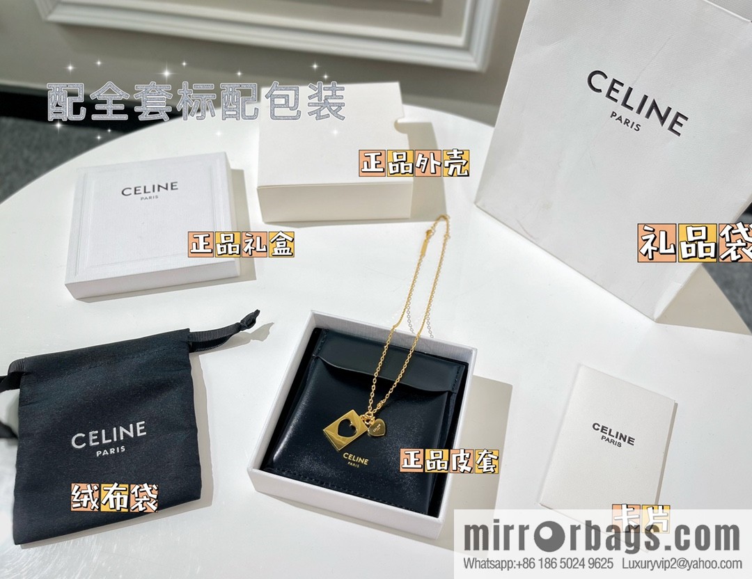 Celine cut-out peach heart necklace