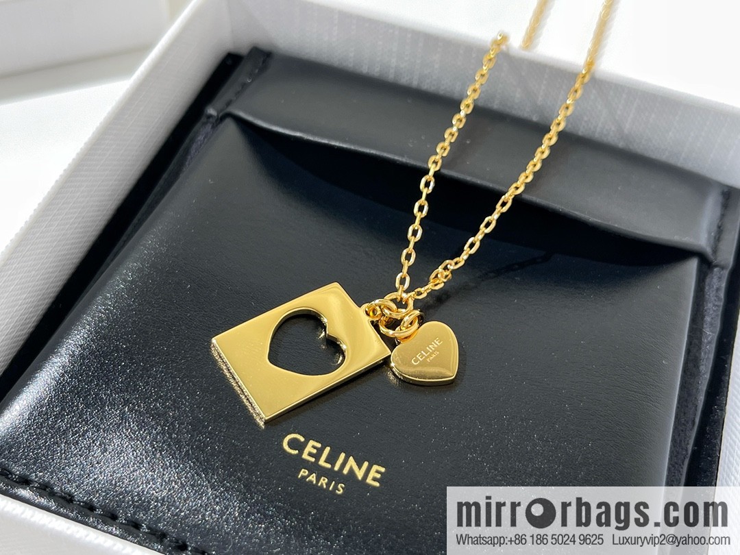 Celine cut-out peach heart necklace