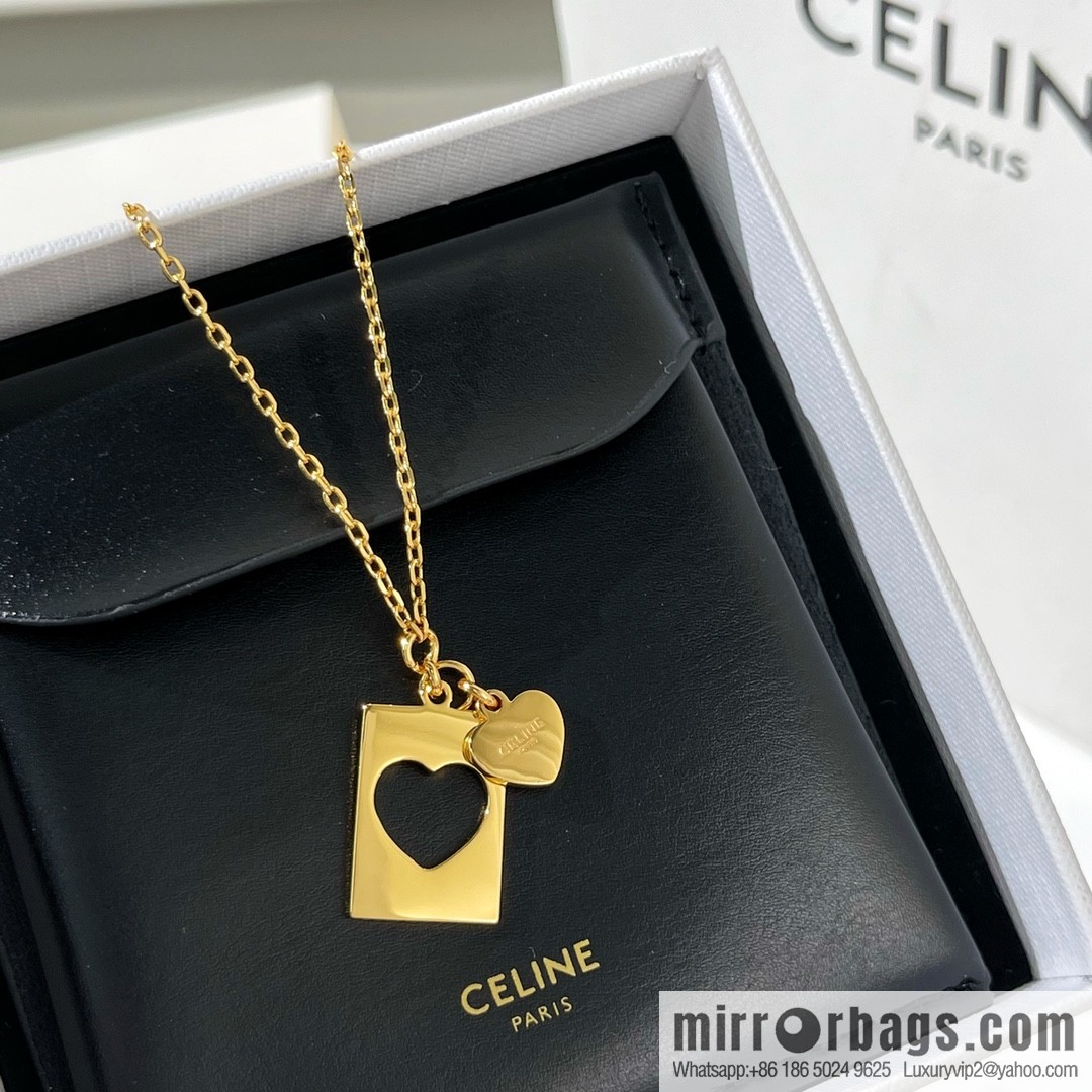 Celine cut-out peach heart necklace