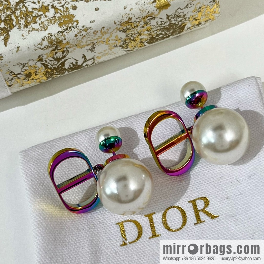 New ☑️ Dior CD size pearl stud earrings
