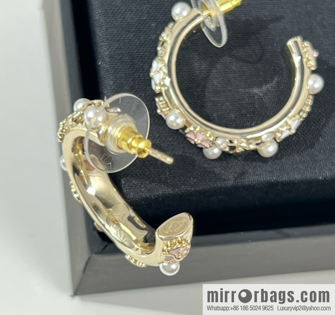 New ☑️ Chanel double c camellia stud earrings