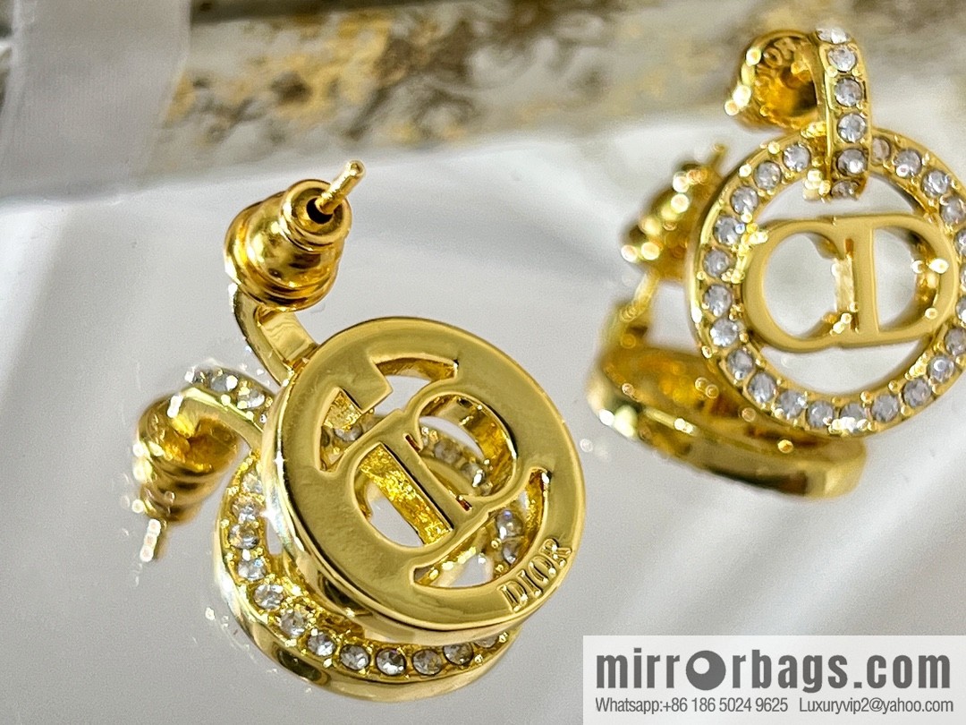 New ☑️ Dior CD full diamond stud earrings