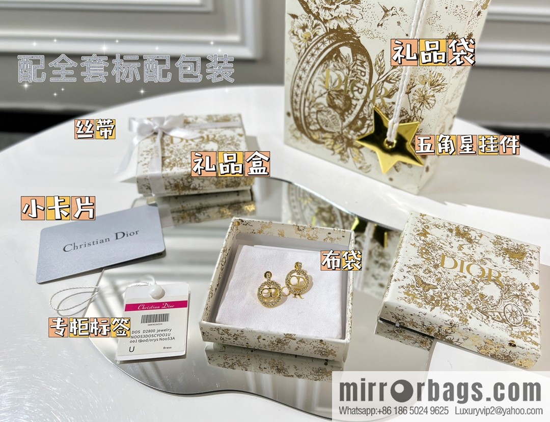 New ☑️ Dior CD full diamond stud earrings