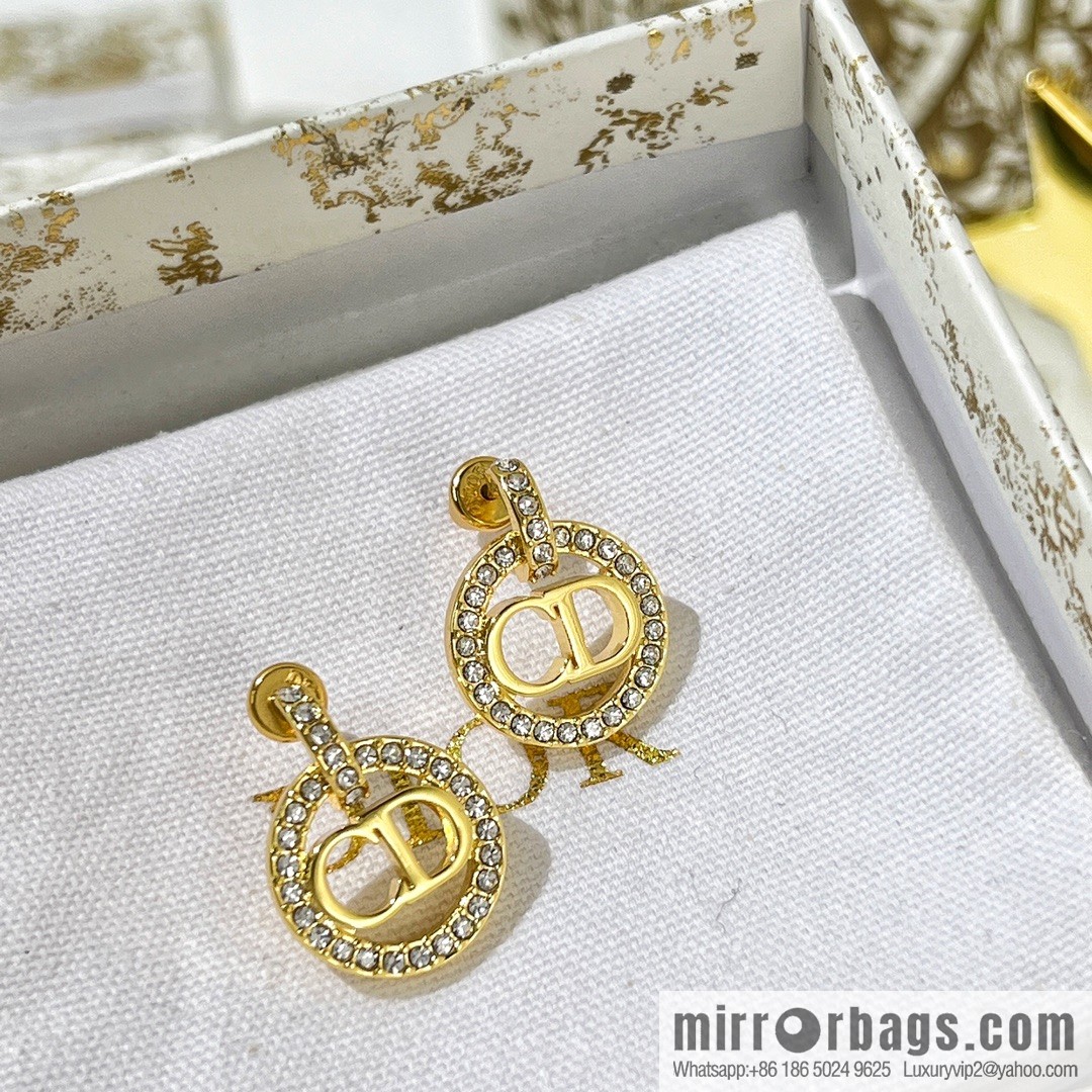 New ☑️ Dior CD full diamond stud earrings