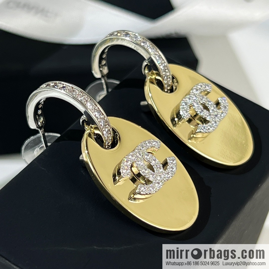 New ☑️ Chanel double c oval, stud earrings