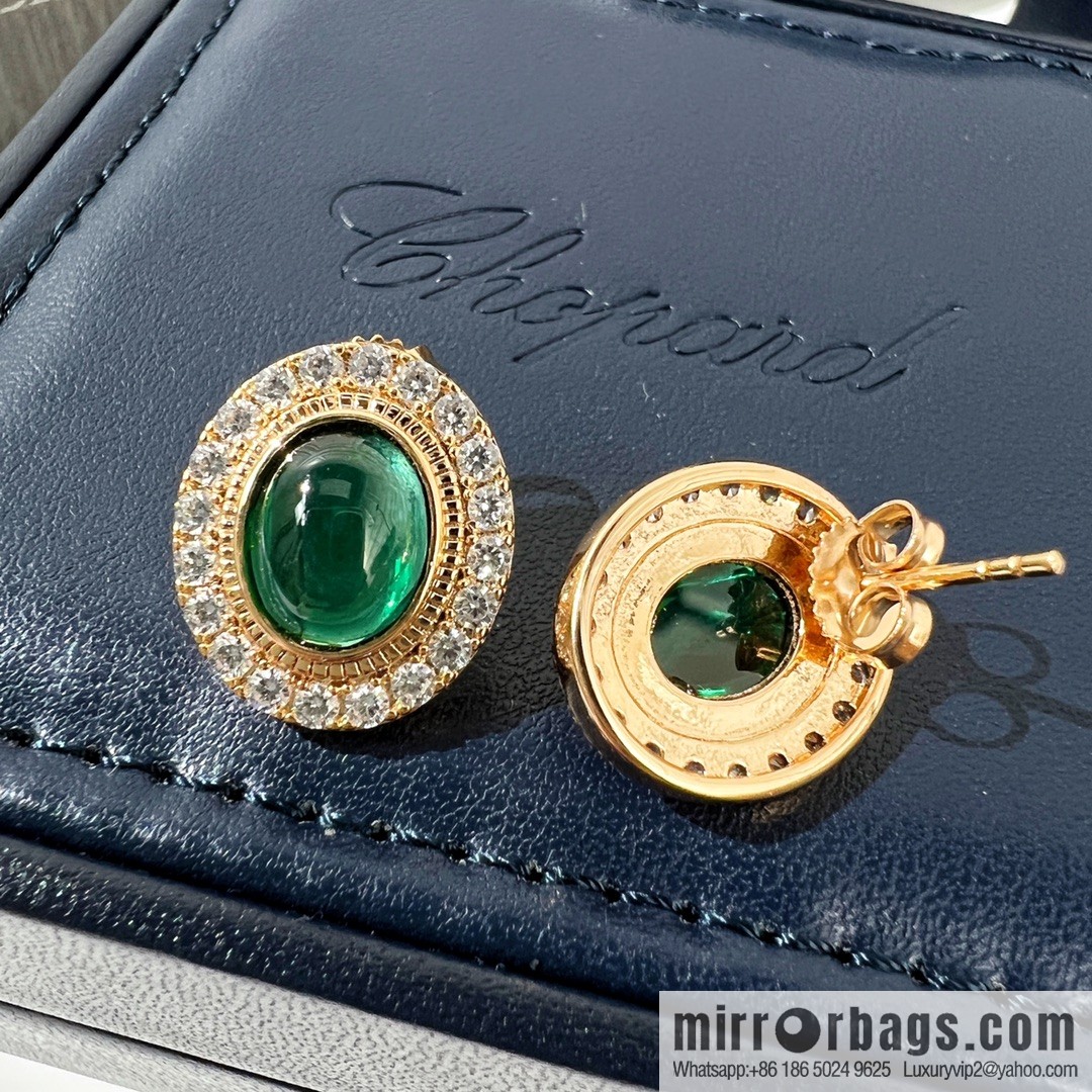 Chopard PRECIOUS LACE VAGUE Green diamond necklace bracelet stud earrings