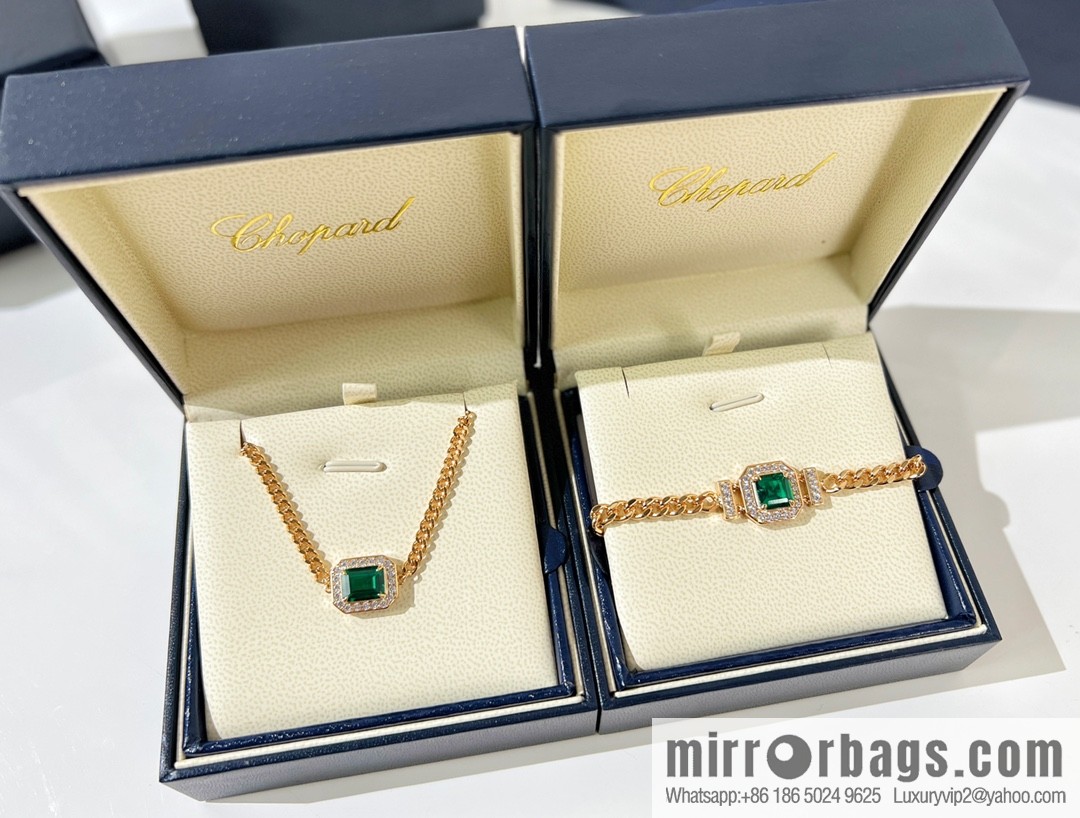 Chopard PRECIOUS LACE VAGUE green diamond necklace bracelet