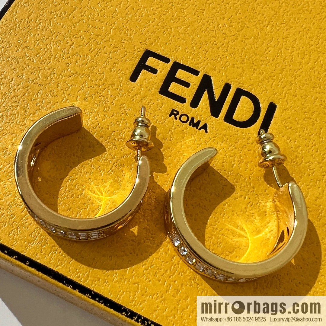 New Fendi full diamond stud earrings