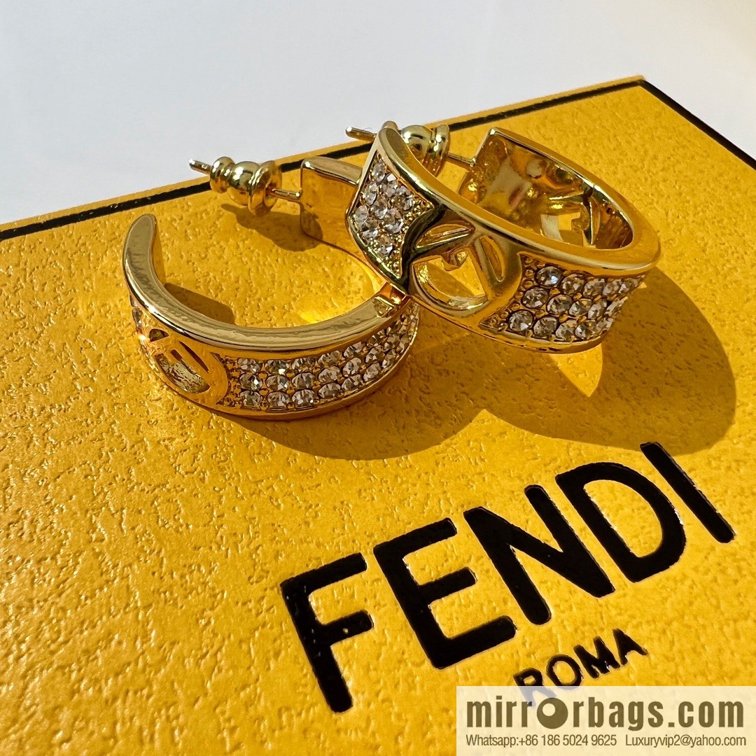 New Fendi full diamond stud earrings