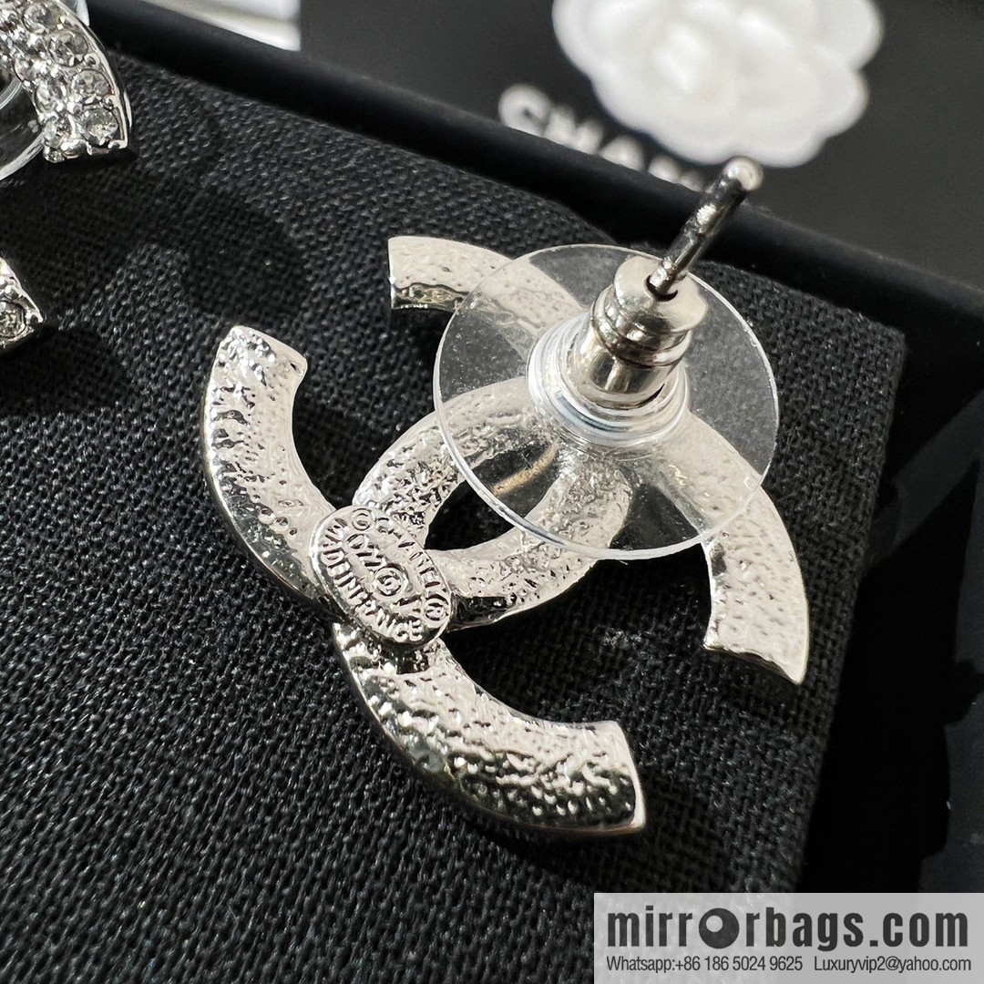 New ☑️ Chanel double c full diamond stud earrings