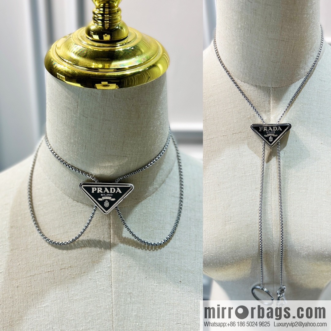 PRADA triangle, keychain necklace