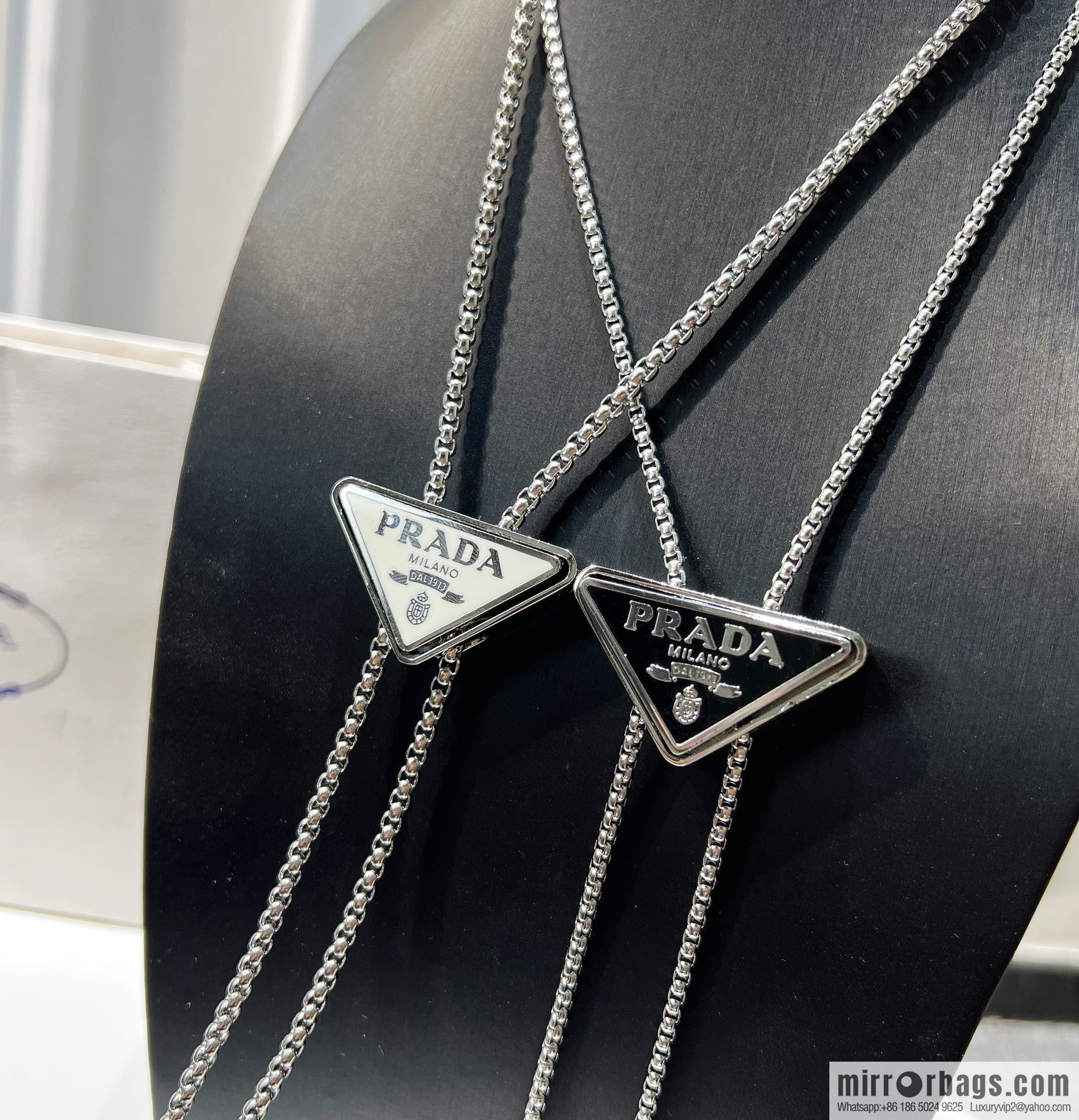 PRADA triangle, keychain necklace