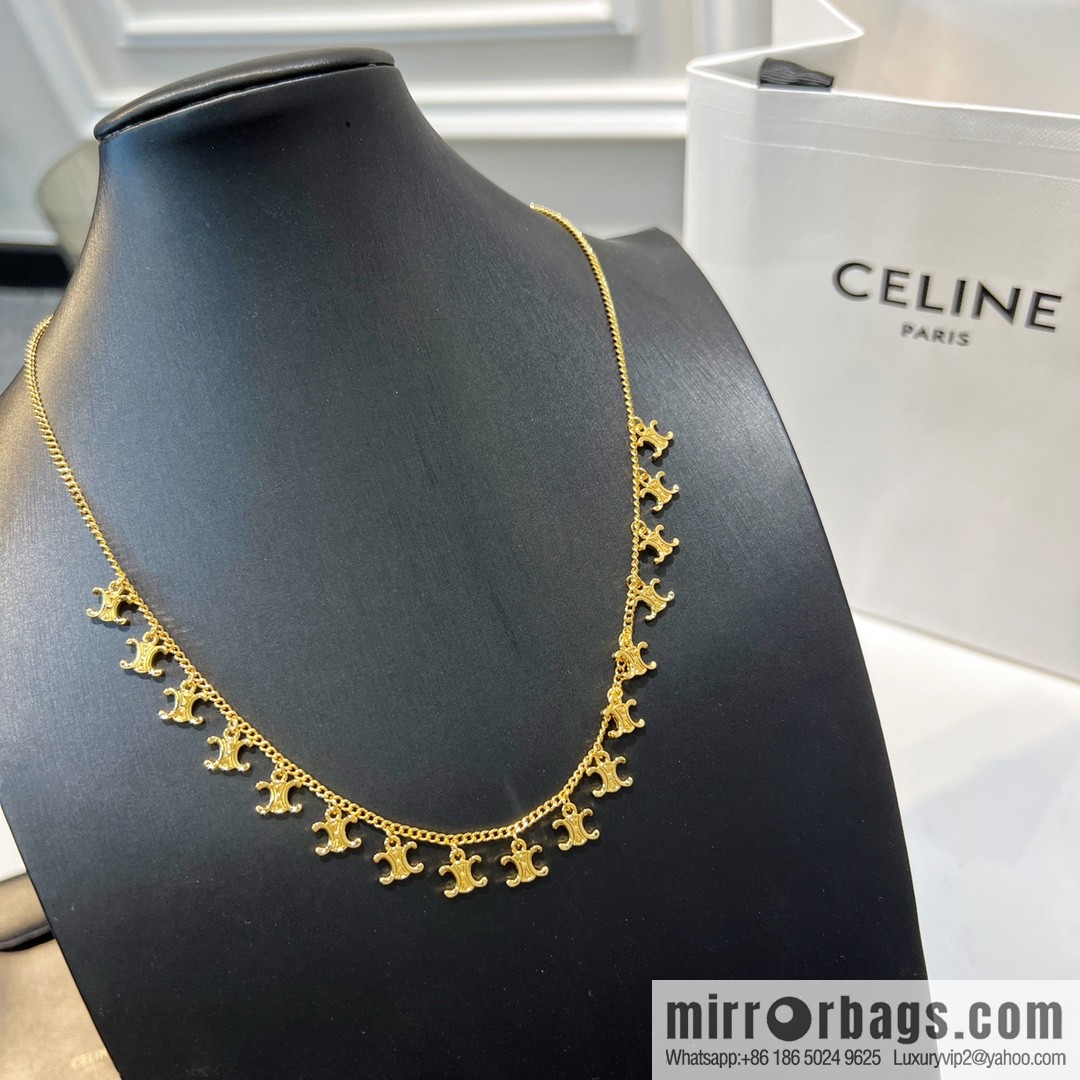 Celine Arc de Triomphe fringed necklace earrings