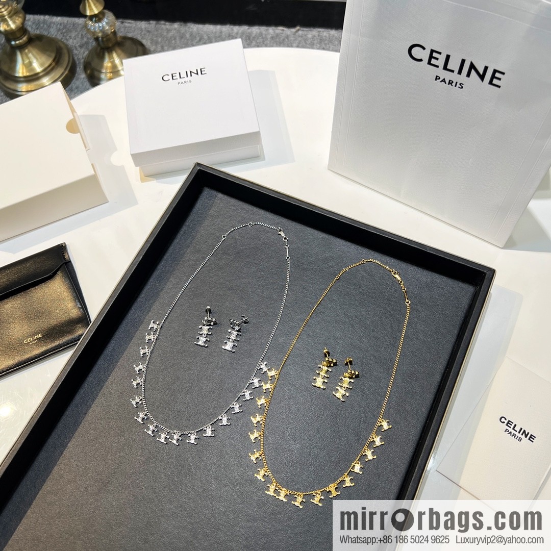 Celine Arc de Triomphe fringed earrings