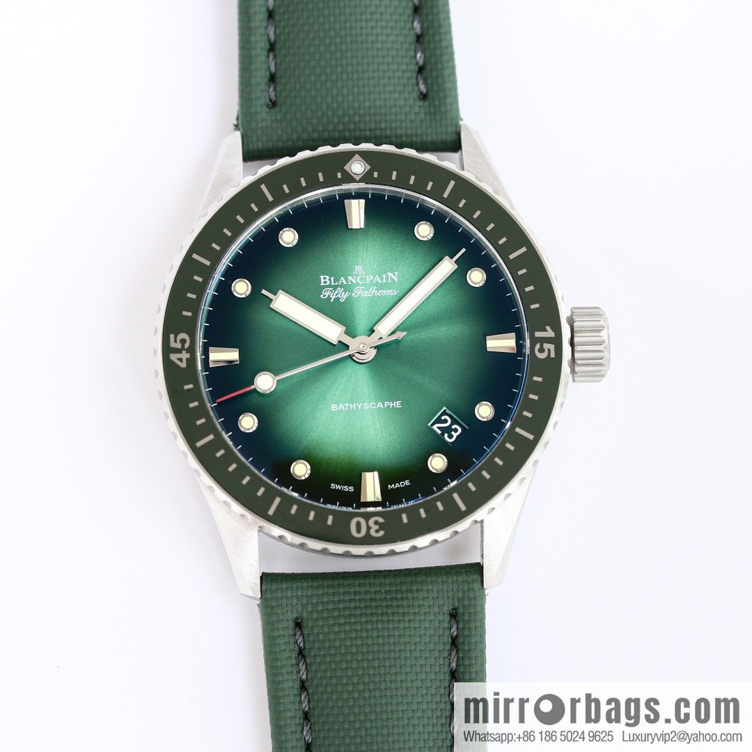 GF New Aurora Green Blancpain Fifty Steel Case Limited Edition Watch