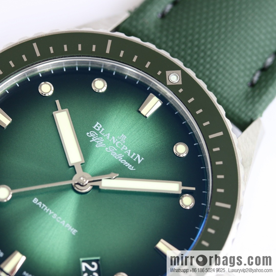 GF New Aurora Green Blancpain Fifty Steel Case Limited Edition Watch