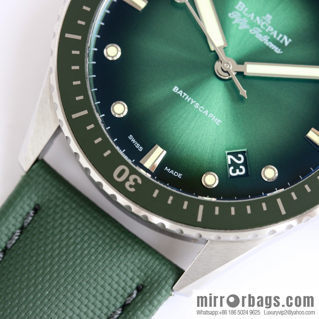 GF New Aurora Green Blancpain Fifty Steel Case Limited Edition Watch