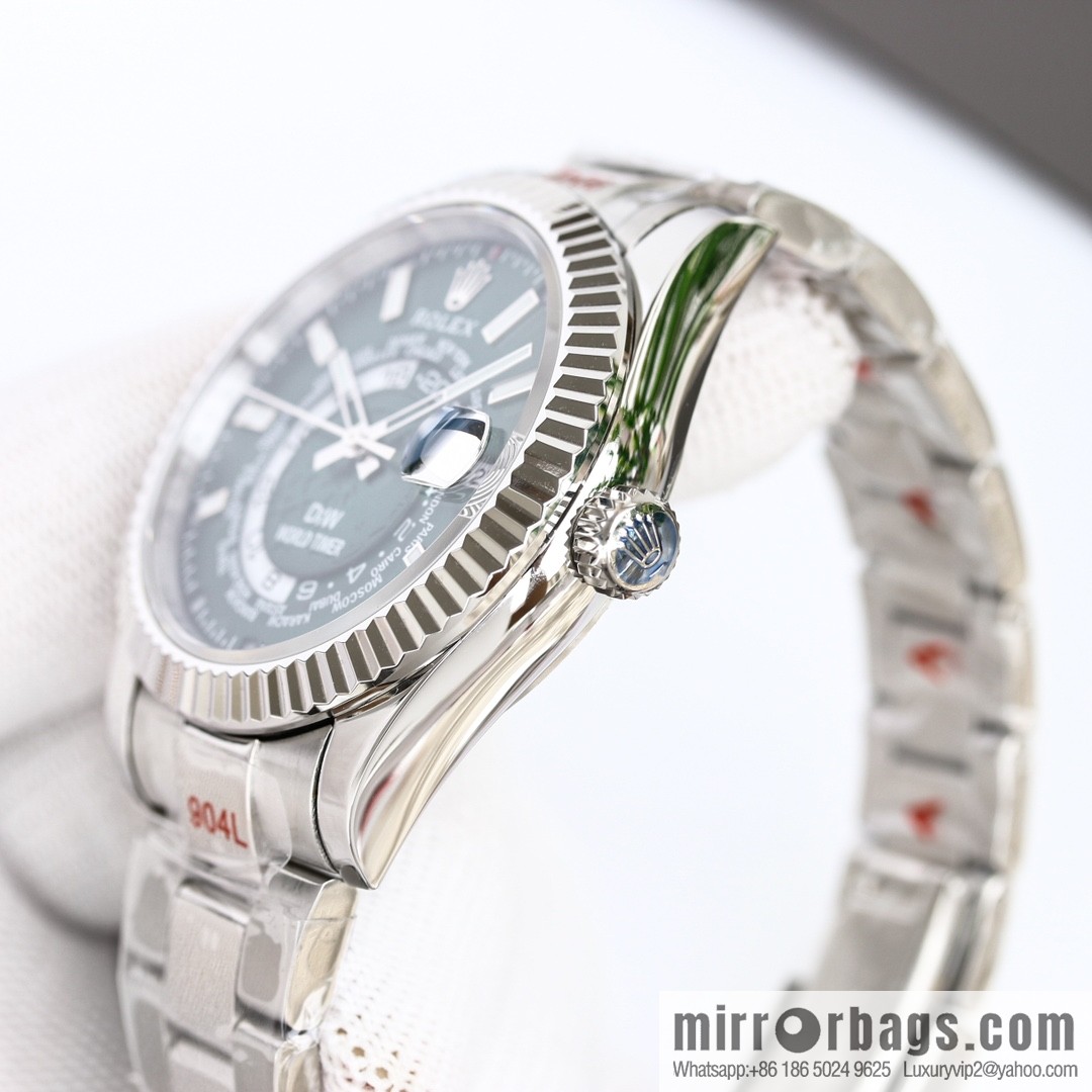 H8 new Yin Yang Rolex Sky-Dweller Skywalker longitudinal bezel with Rolex Ring Command triangular pit pattern