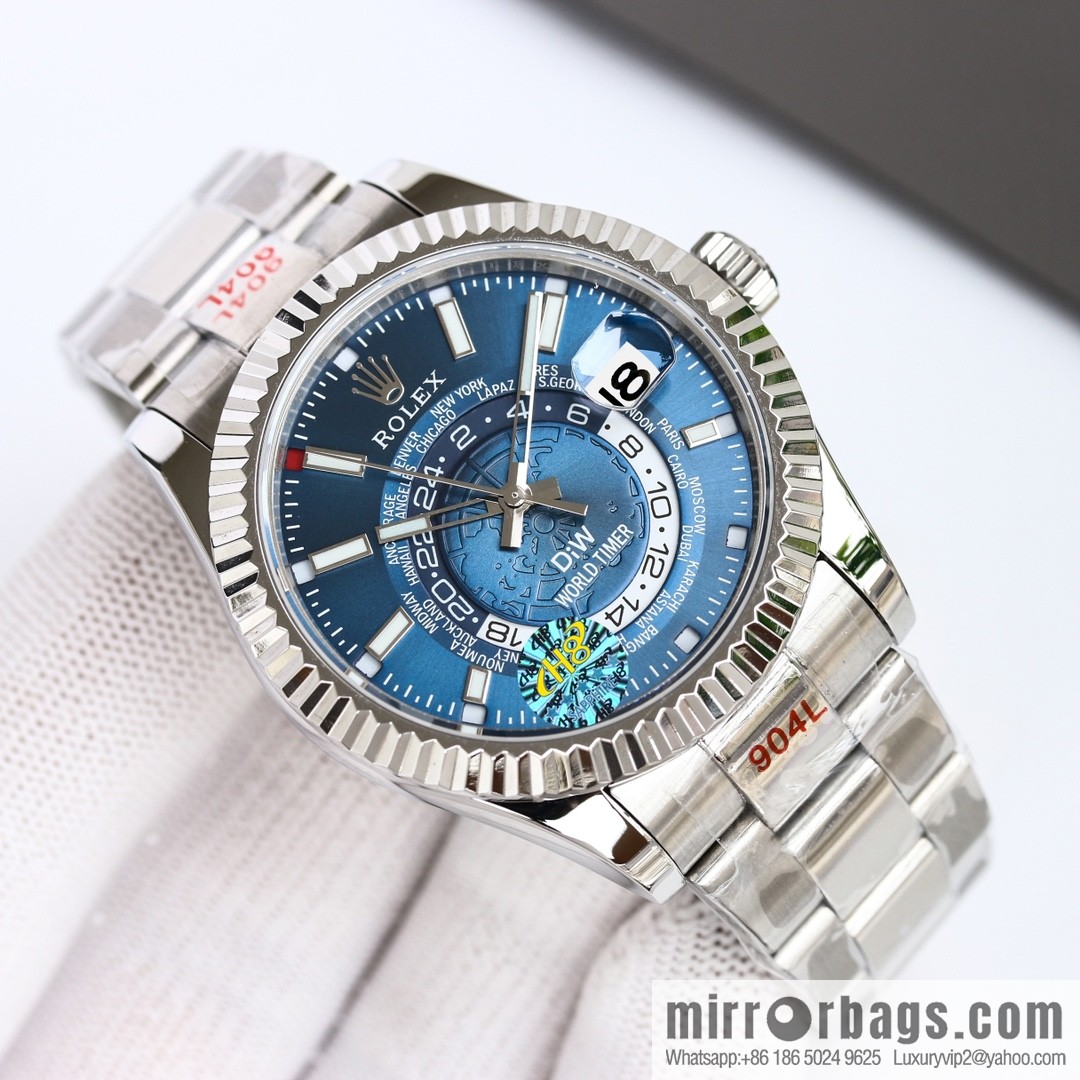 H8 new Yin Yang Rolex Sky-Dweller Skywalker longitudinal bezel with Rolex Ring Command triangular pit pattern