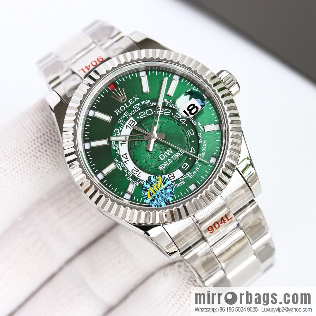 H8 new Yin Yang Rolex Sky-Dweller Skywalker longitudinal bezel with Rolex Ring Command triangular pit pattern