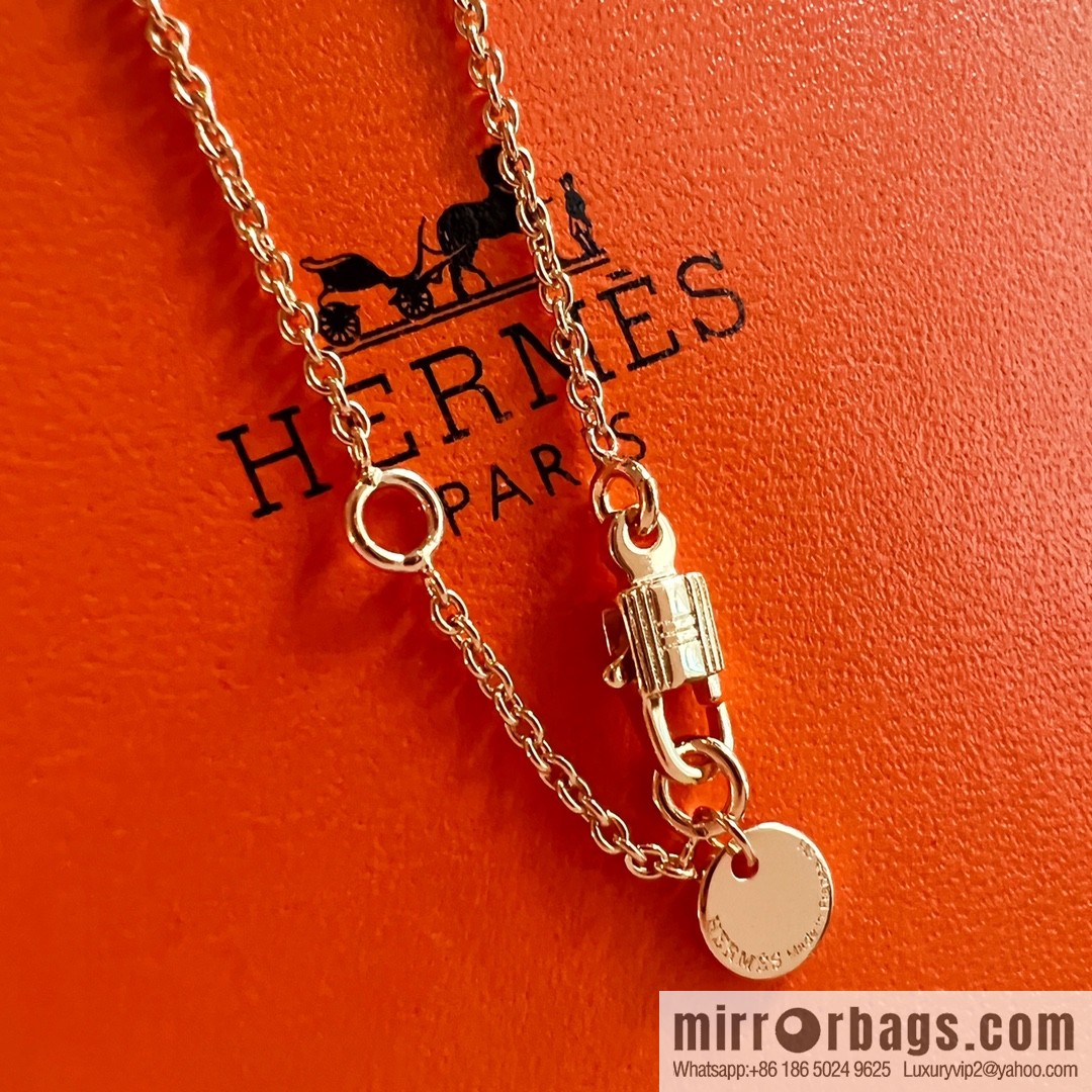 ❤️New ☑️ Hermès HERMES black jade bag necklace