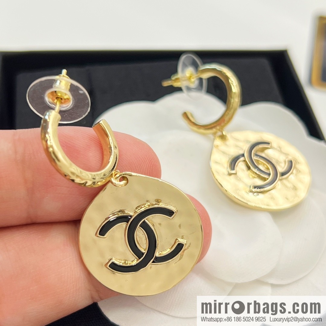 New ☑️ Chanel double c round stud earrings