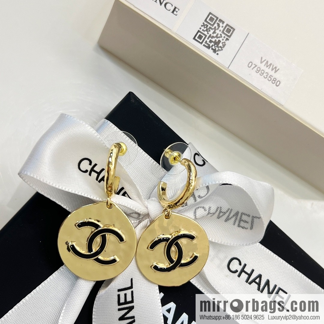 New ☑️ Chanel double c round stud earrings
