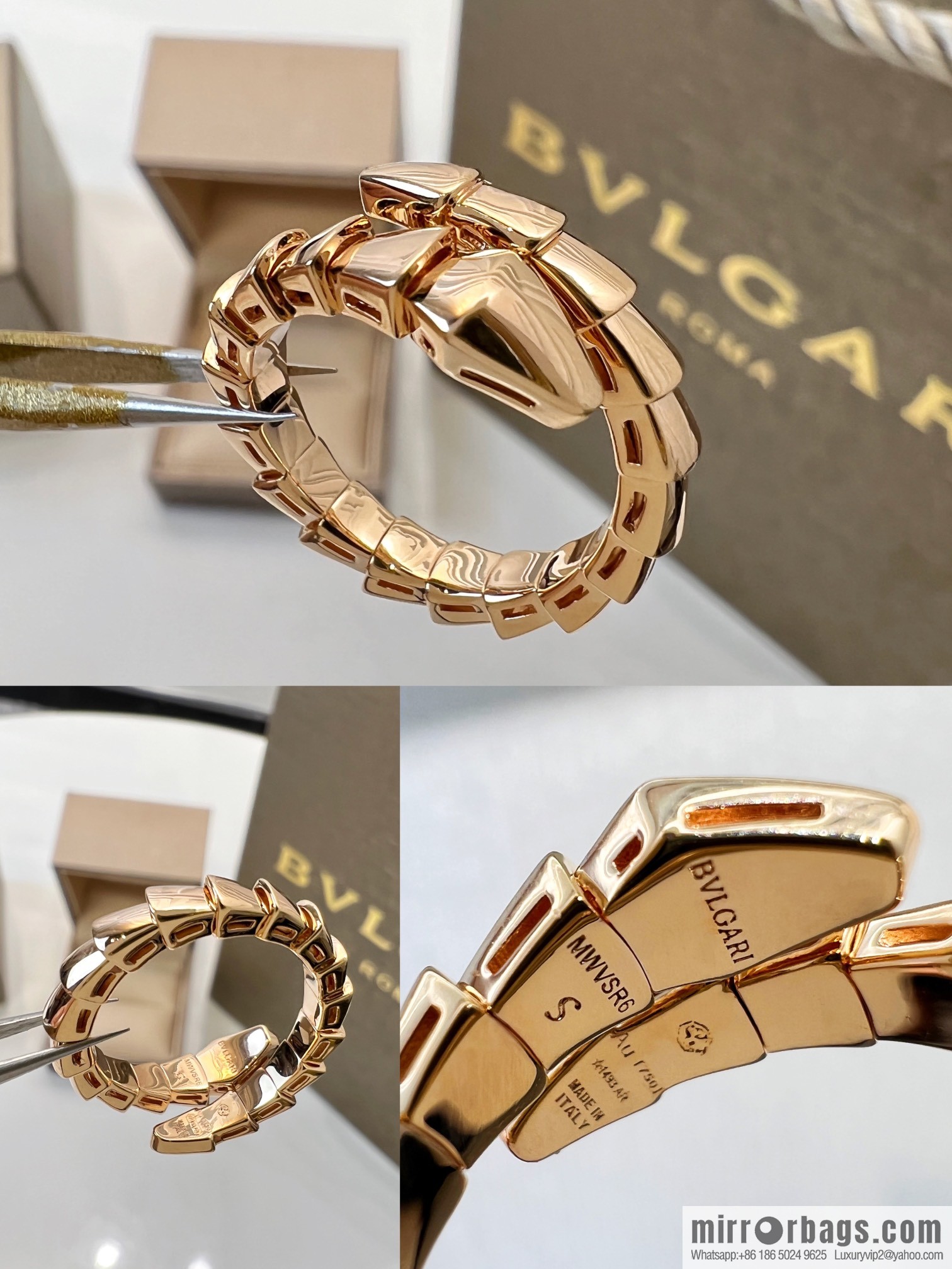 BVLGARI Bulgari smooth snake bone ring