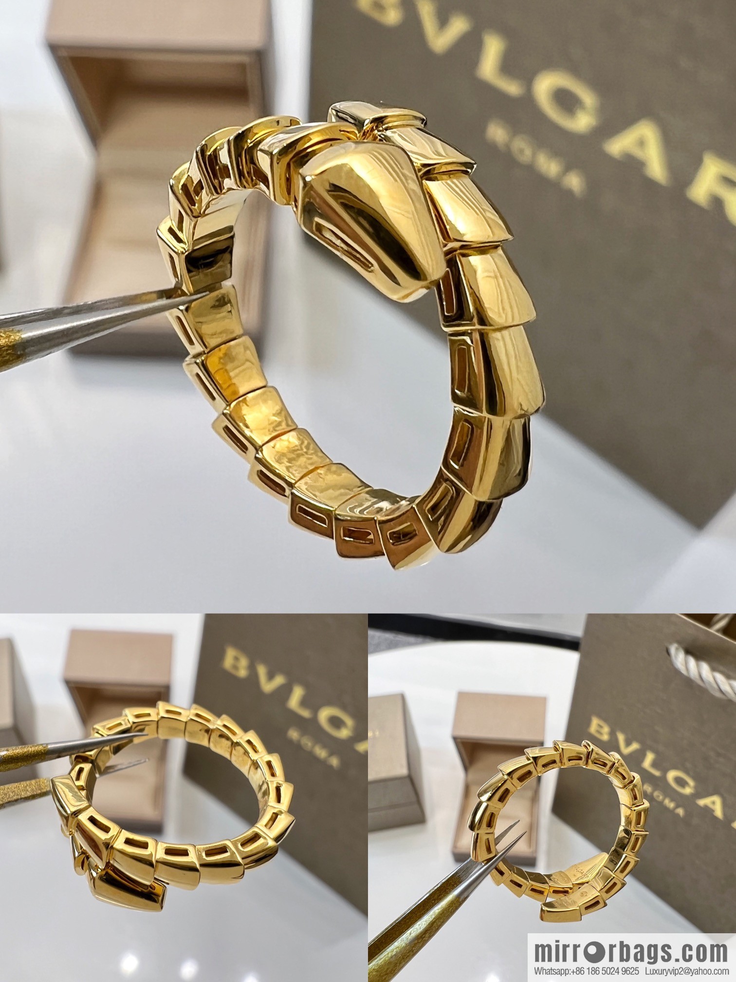 BVLGARI Bulgari smooth snake bone ring