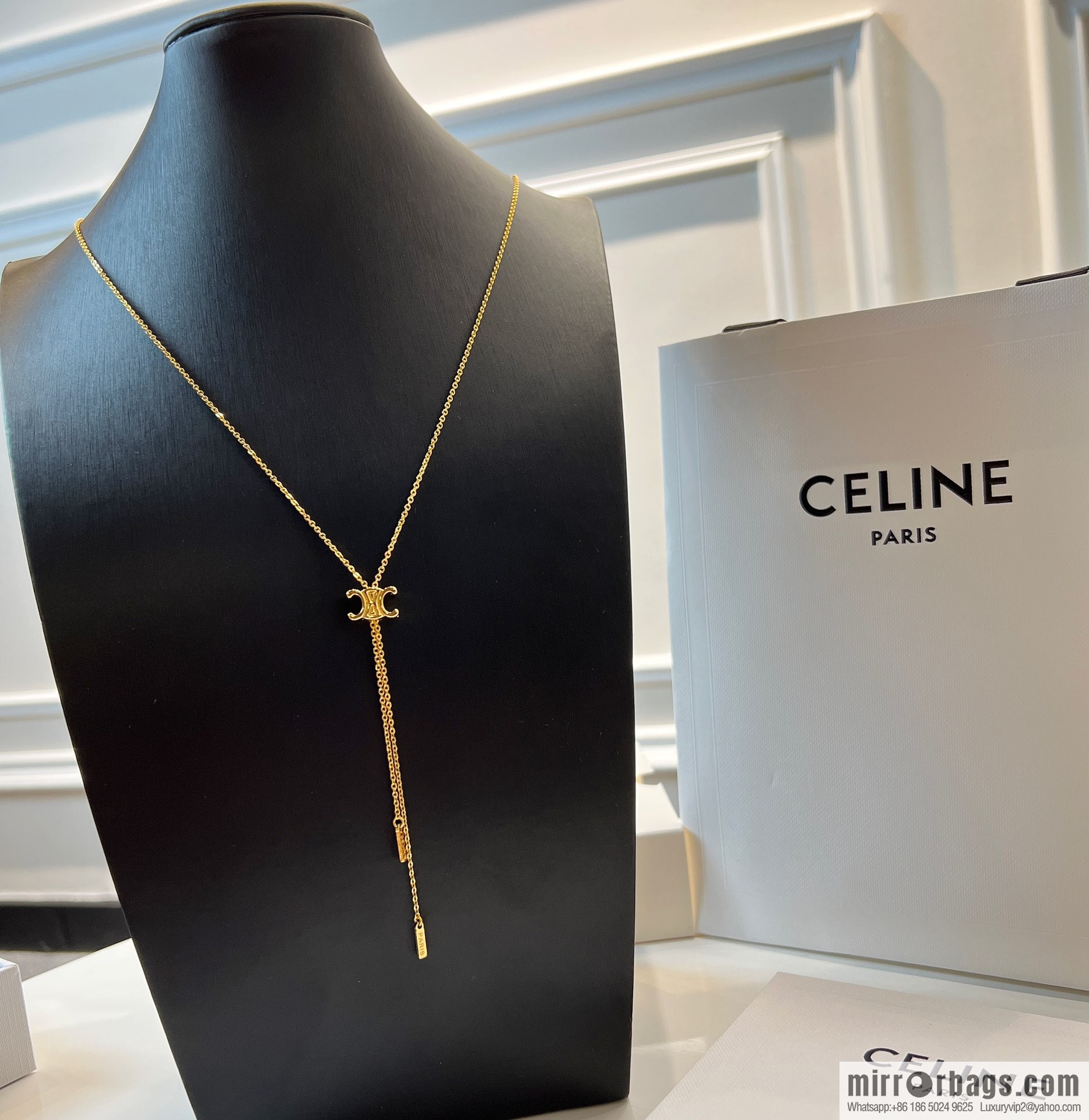 Celine Arc de Triomphe fringed necklace earrings