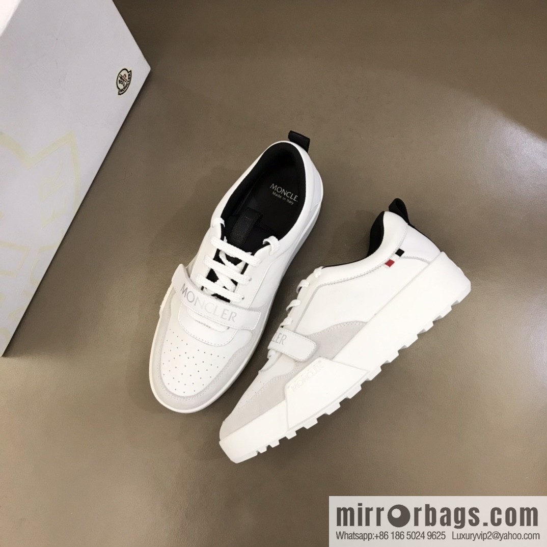 Moncle tongue with rubber logo badge men's casual shoes