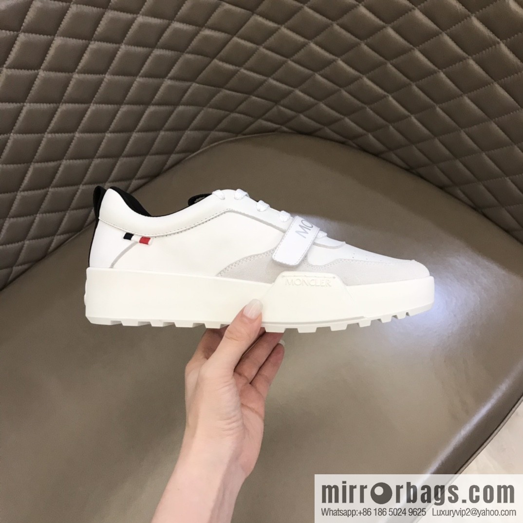 Moncle tongue with rubber logo badge men's casual shoes