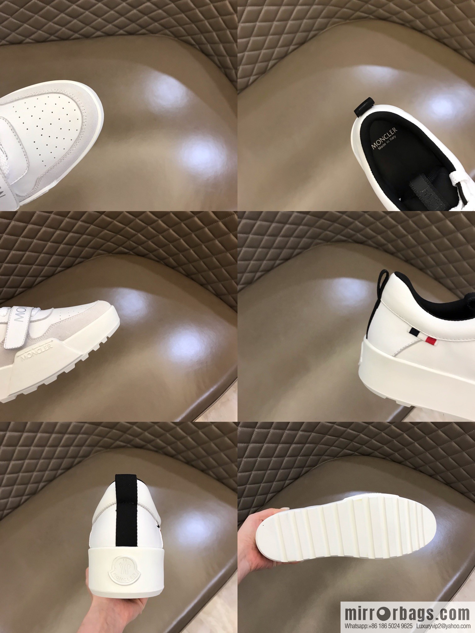 Moncle tongue with rubber logo badge men's casual shoes