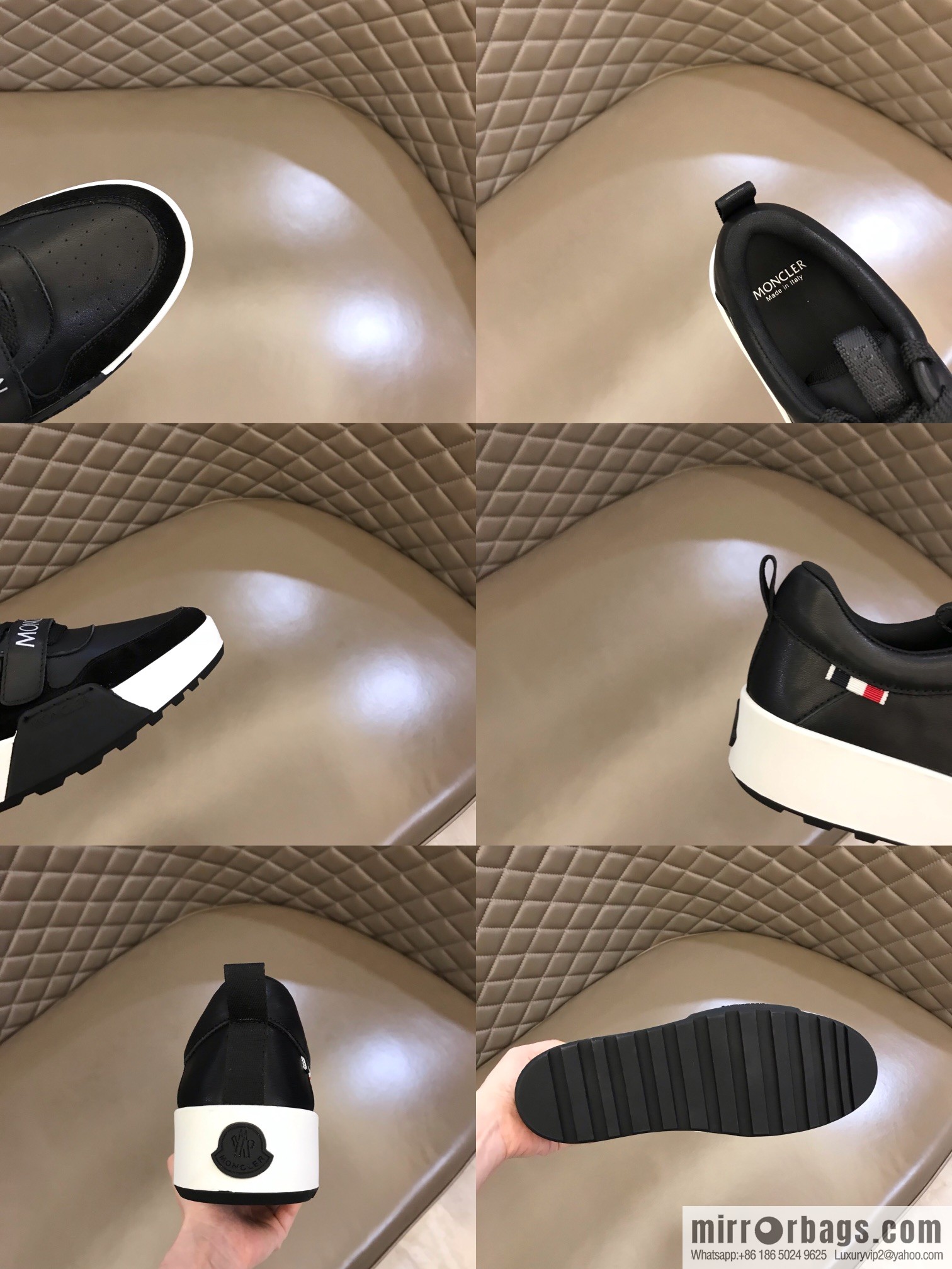 Moncle tongue with rubber logo badge men's casual shoes