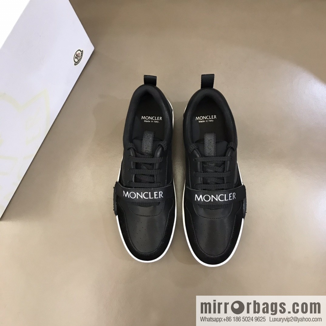 Moncle tongue with rubber logo badge men's casual shoes