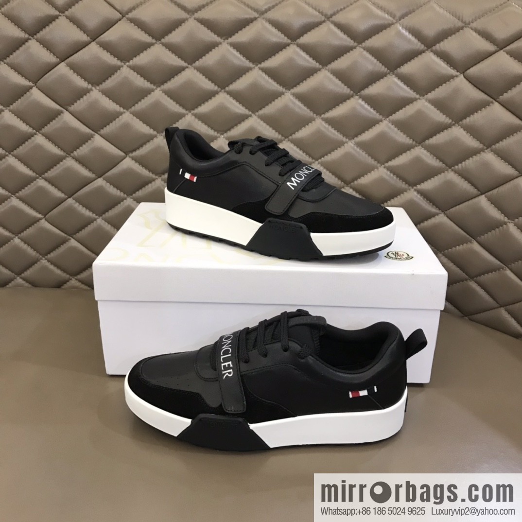 Moncle tongue with rubber logo badge men's casual shoes
