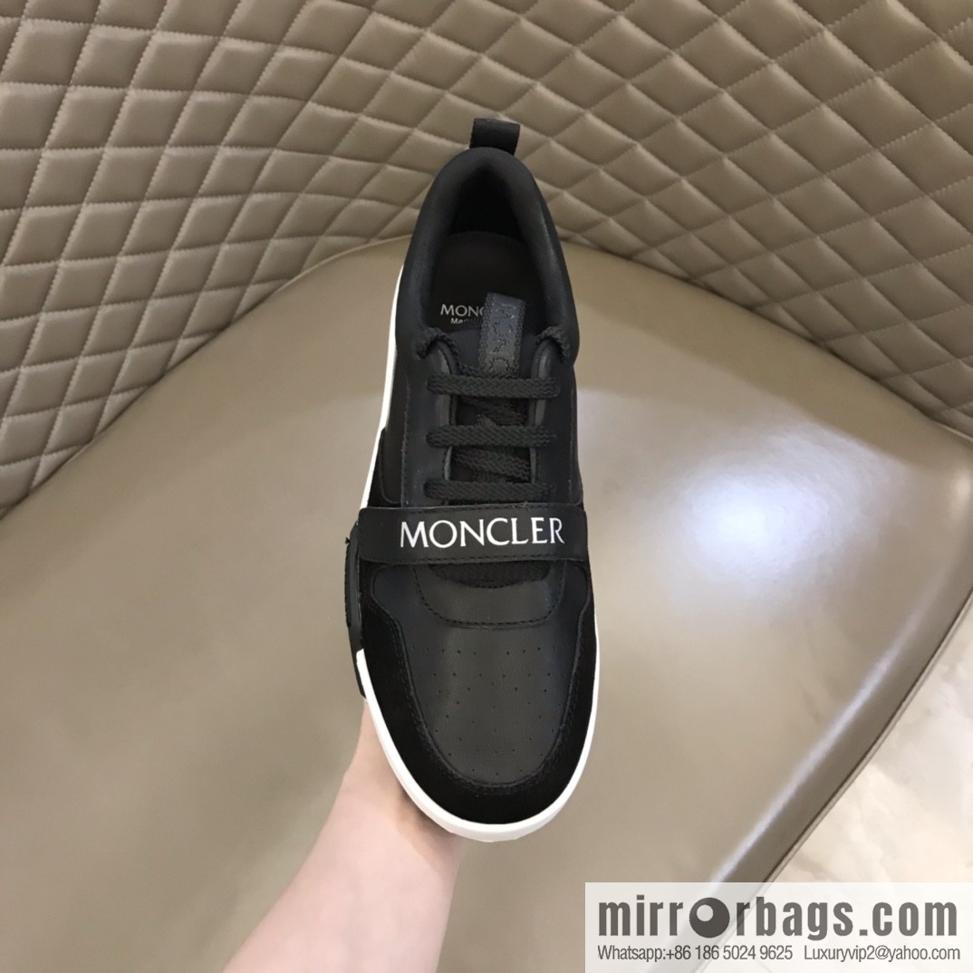 Moncle tongue with rubber logo badge men's casual shoes