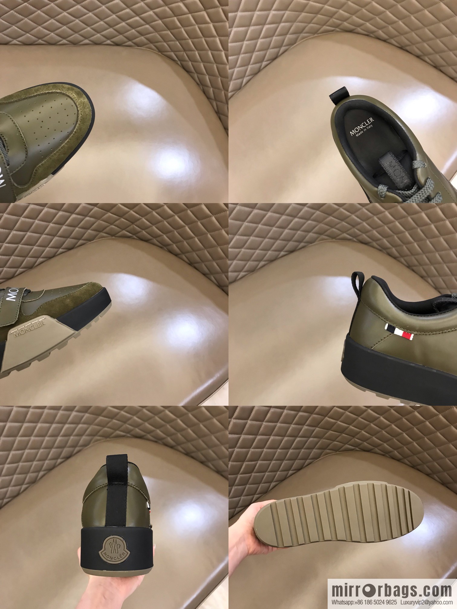 Moncle tongue with rubber logo badge men's casual shoes